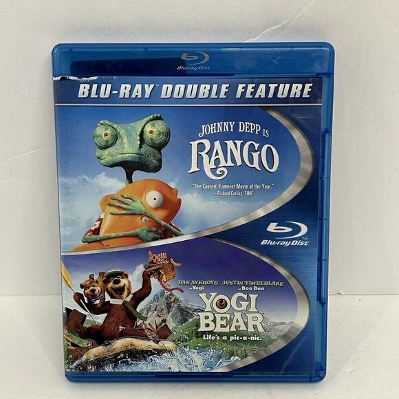 Rango / Yogi Bear (2-Disc Blu-ray, 2010, Double Feat.)    Johnny Depp - Picture 1 of 5